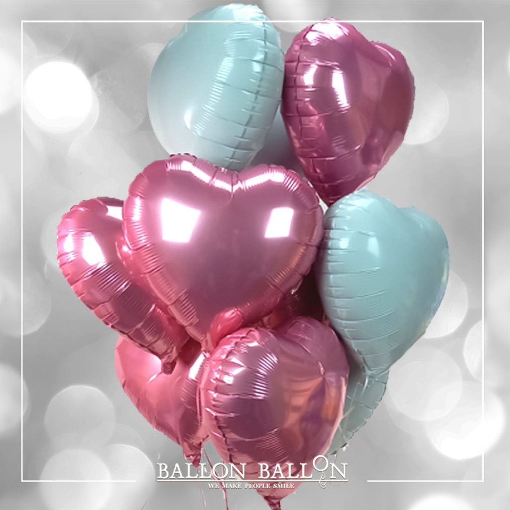 Bouquet de 12 ballons coeurs rose