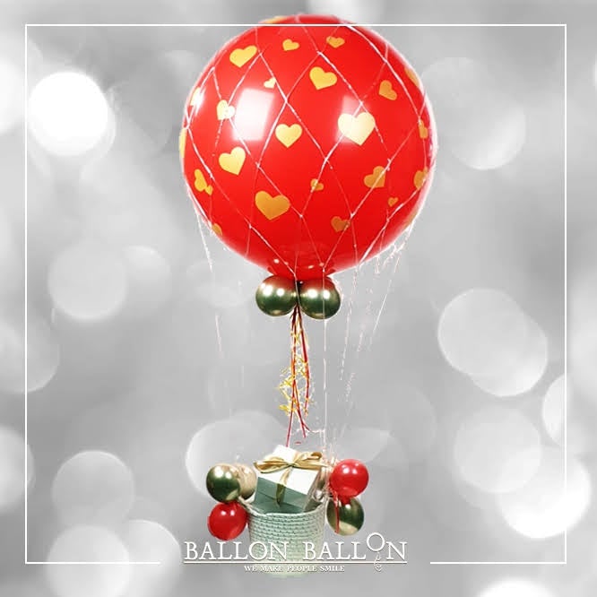 Montgolfière Love rouge