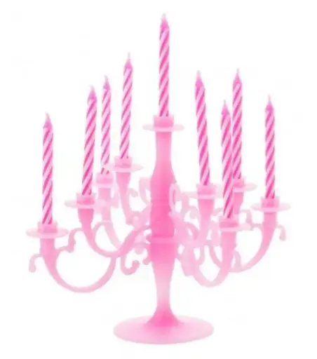 Bougeoir pour bougies à gâteau, rose 