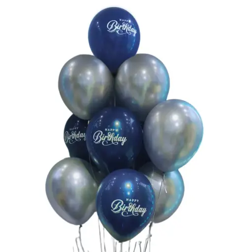 Bouquet Anniversaire argenté et bleu