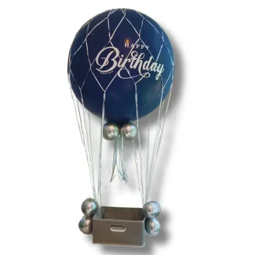 Montglfière anniversaire bleu