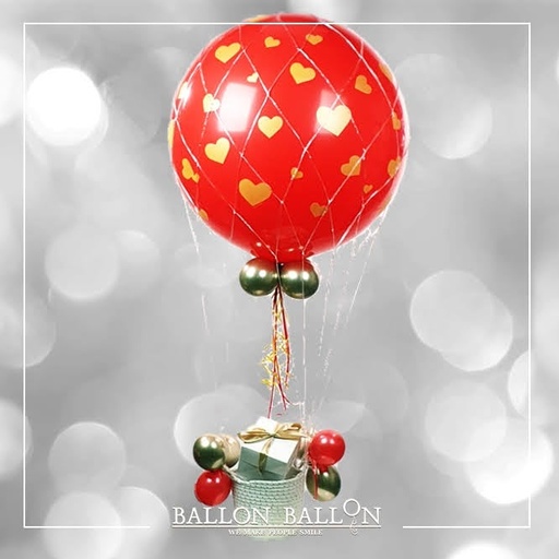 Montgolfière Love rouge